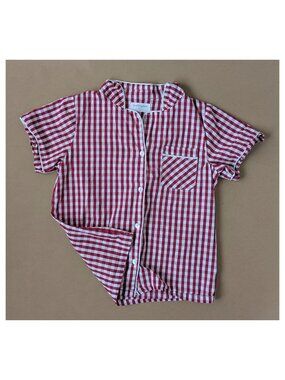Mud Kingdom Red Checkered & Piped Button-Up